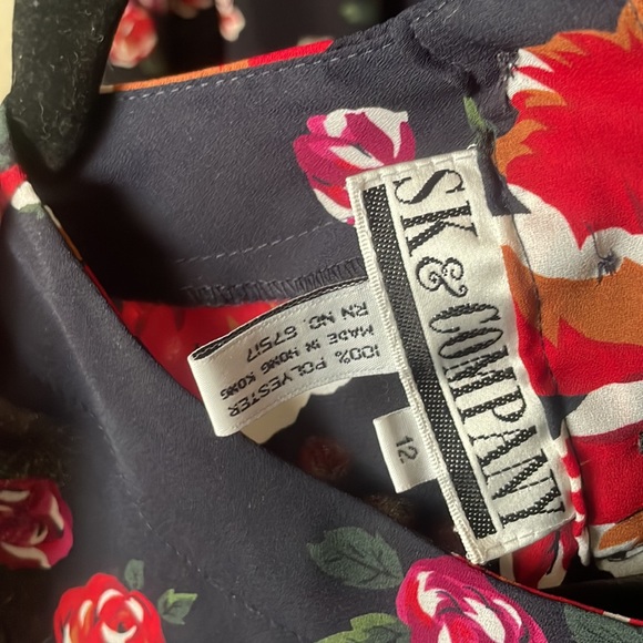 Vintage SK & Company matching floral palazzo pants and short sleeve blouse - Picture 5 of 9